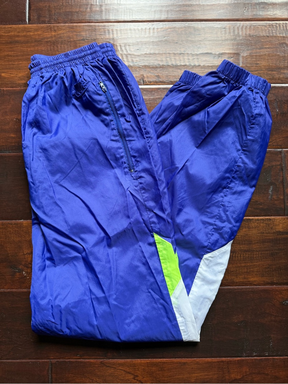 Vintage Nike 90s Purple Neon Colorblock Windbreaker Track Pants S